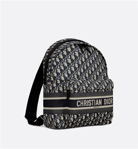 diortravel backpack blue dior oblique jacquard|CHRISTIAN DIOR Oblique Diortravel Backpack Blue.